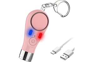 FUVISION Personal Alarms for Women,Personal Safety Aalarm for Women,Personal Alarm with 135DB Siren,Red and Blue Warming Lights,SOS Emergency Button and Strobe LED Flashlight(Pink)