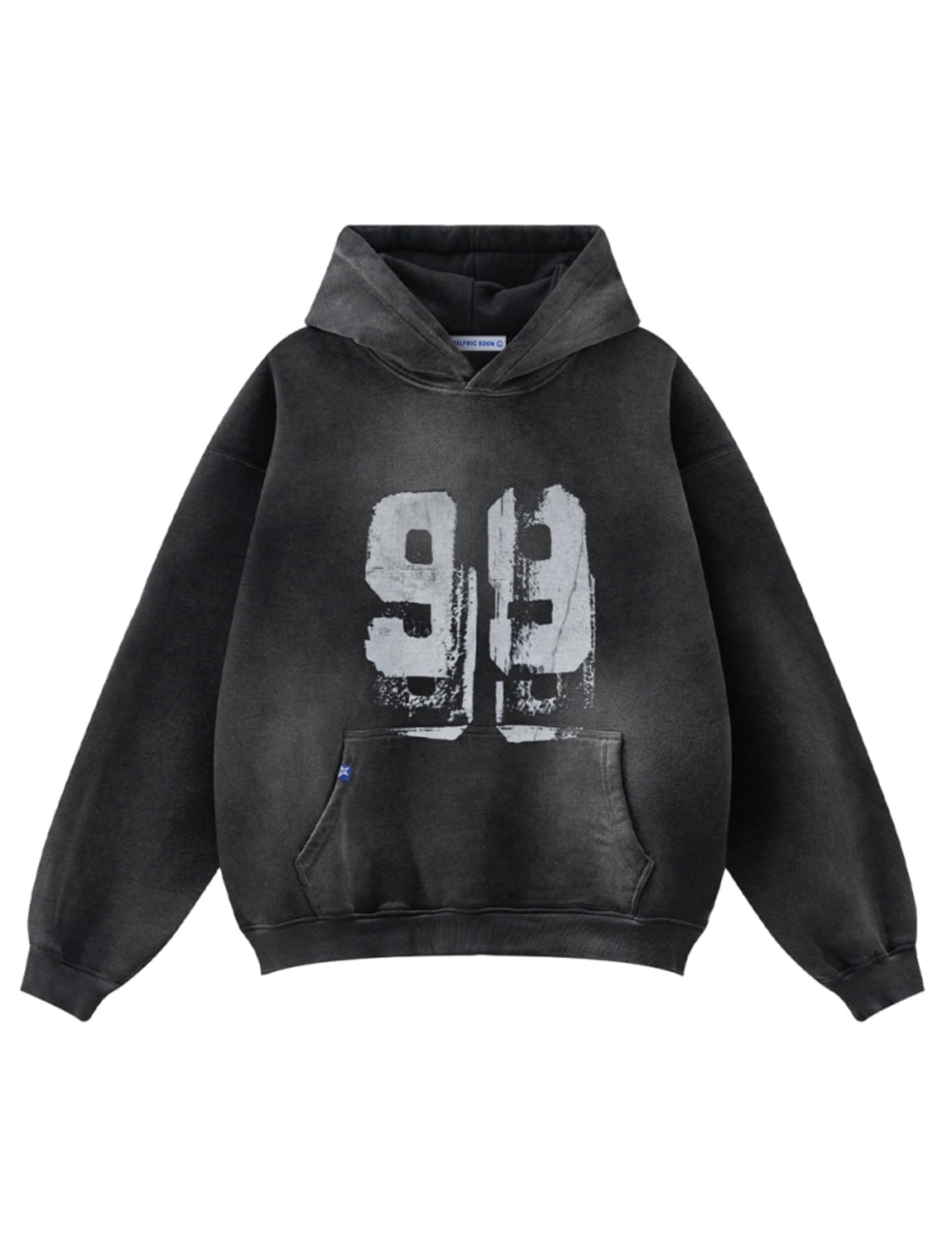 Photo 1 of Aelfric Eden Mens Hoodies Graffiti Number 99 Print Hoodie Unisex Y2k Streetwear Oversized Hooded Pullover Pocket Sweatshirt Black L