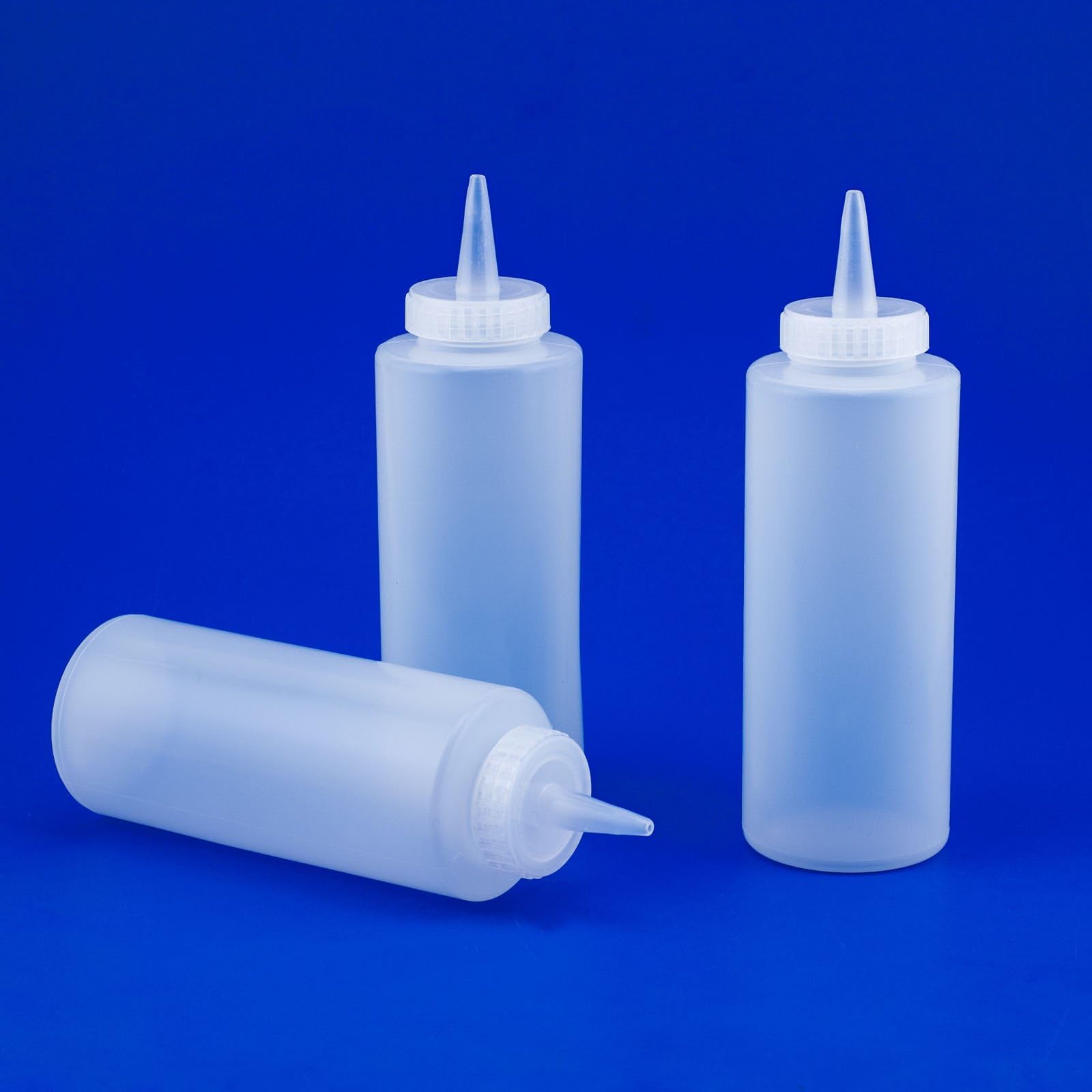 12 Oz Clear Plastic Squeeze Bottle 3pk Condiment Dispenser Ketchup Mustard Sauce