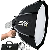 Lapgood 24''/60CM Bowens Mount Softbox,S-Type Bracket Handheld Soft Box | Compatible with Godox Canon Sony Fuji YongNuo Flash AD200ProII V100 AD100ProII TT600 430EXIII YN320EX YN560