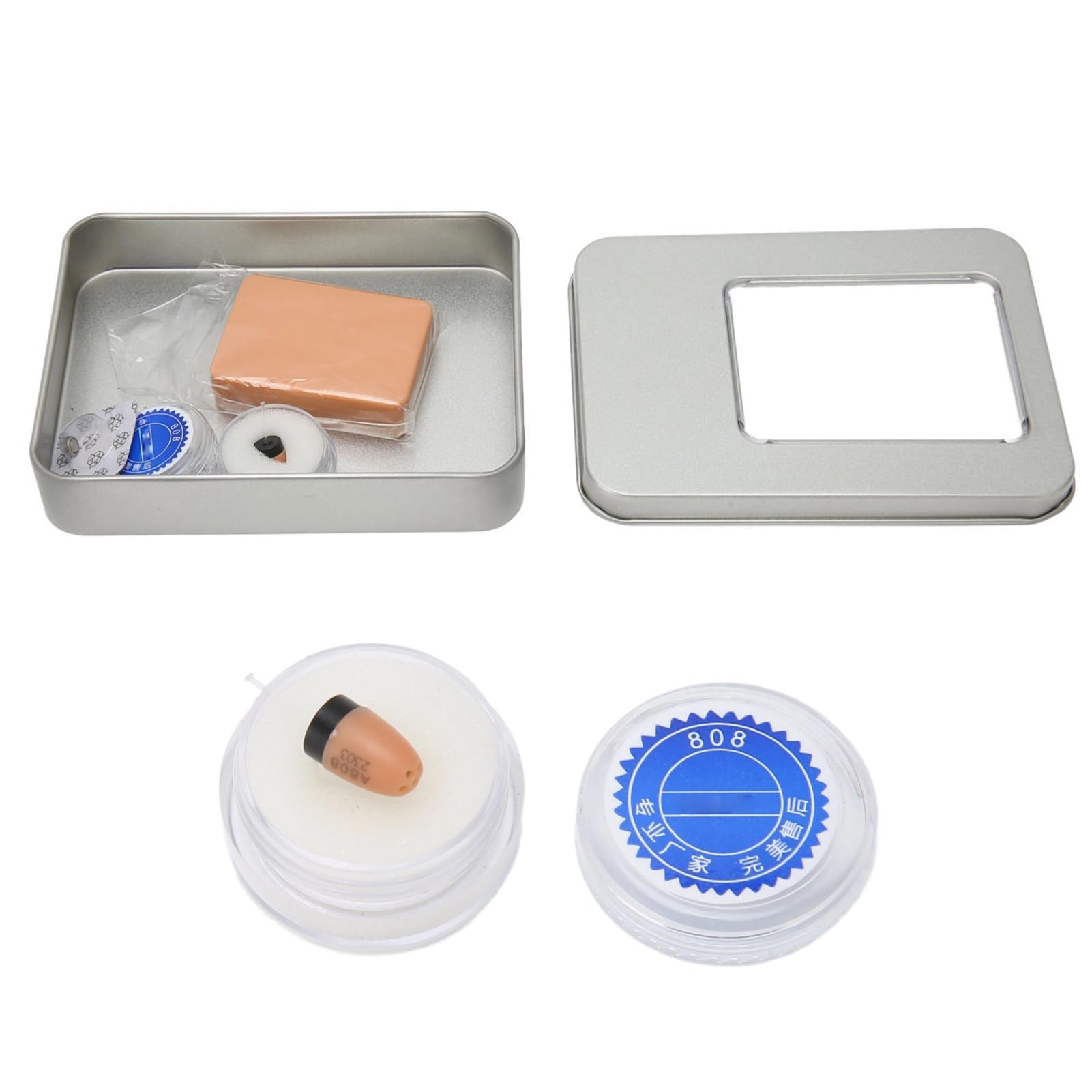 KAKAKE GSM Wireless Earpiece, GSM Module with Headphone, Electromagnetic Induction Automatic Connection, Clear Voice Stable Signal Invisible Headphone, Small Wireless Earpiece GSM 2G Full Band