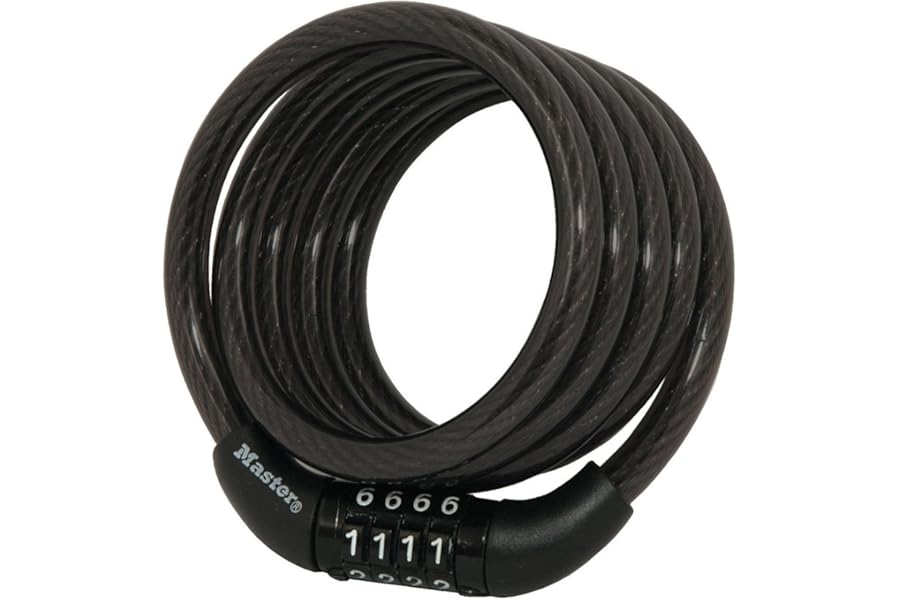 Master Lock Bike Lock Cable with Combination Black, 8143D
