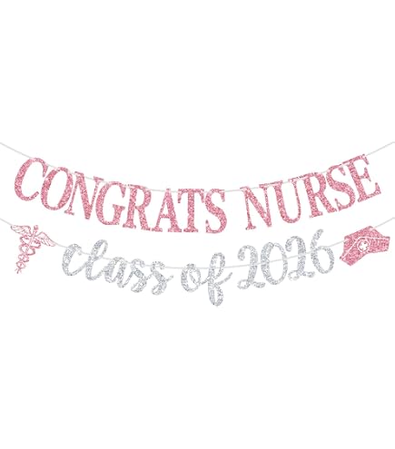 WeBenison Future Nurse Party Banner – Gold-Glitzer Abschlussdeko Für Medizinische Abschlussfeiern, Krankenpflege-Party, Wunderschöne Papier-Girlande