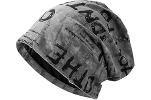 SEEK SURE Slouchy Beanie Hat for Men Women Hip-Hop Caps Lightweight Thin Skull Cap for Chemo Sleep Grey