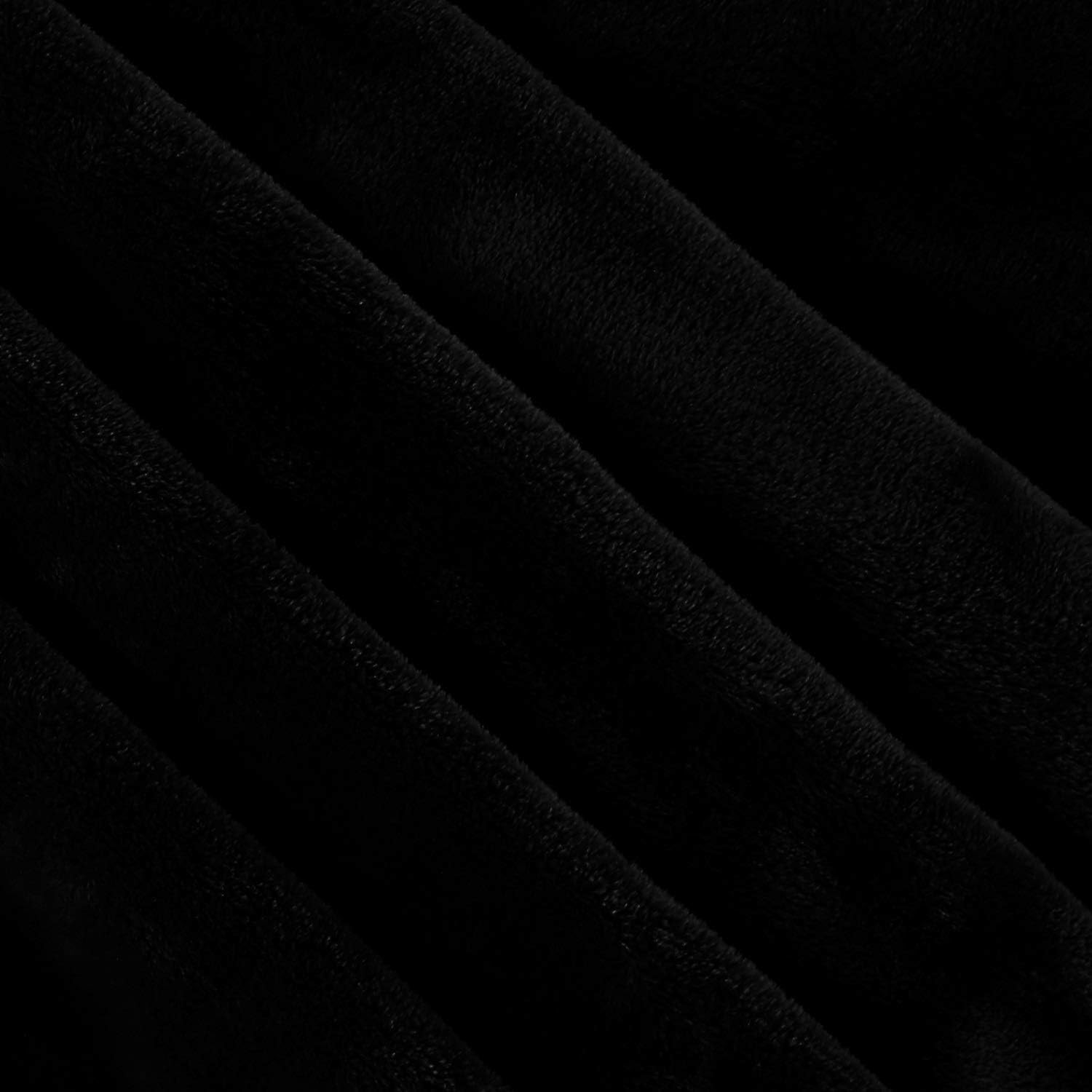 Exclusivo Mezcla Velvet Flannel Fleece Plush King Size Bed Blanket as Bedspread/Coverlet/Bed Cover (90" x 104", Black) - Soft, Lightweight, Warm and Cozy: Home & Kitchen