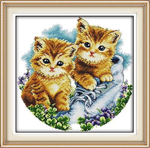 Cat Cross Stitch beginner Cross Stitch kits, Animals 11CT 42x42CM