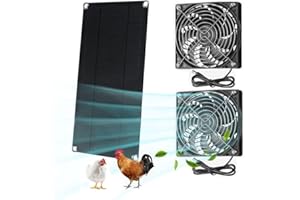 LETOUR Solar Panel Fan Kit, 10W Weatherproof Dual Fan for Outside, Small Chicken Coops, Greenhouses, Sheds,Pet Houses, Window Exhaust