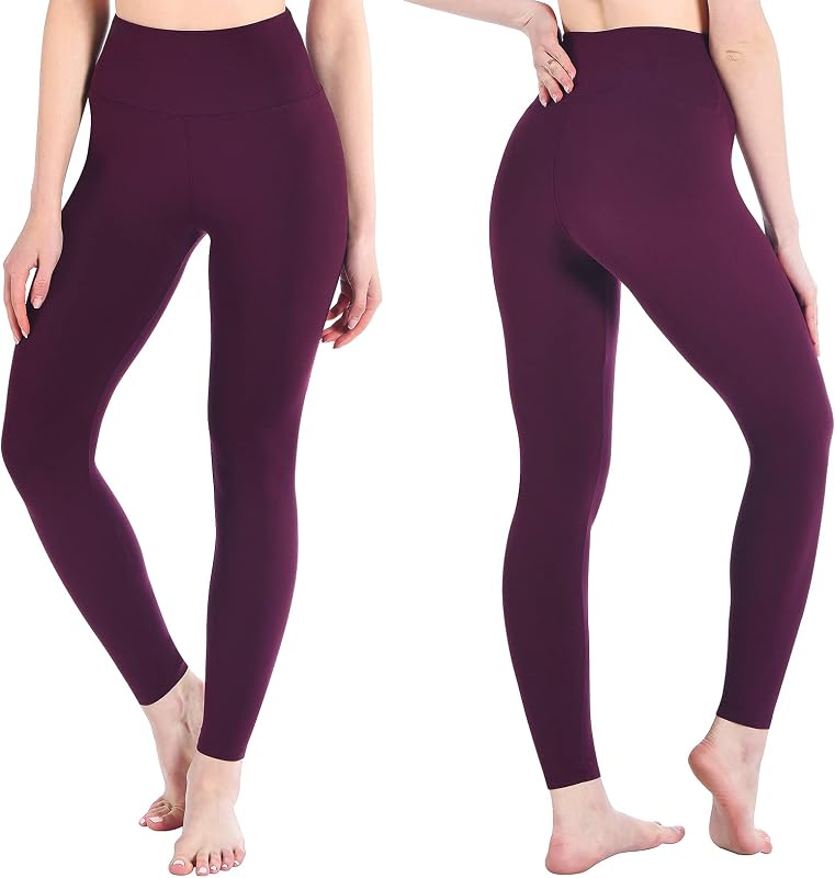 Mallas Deporte Mujer de Cintura Alta, Leggins de Control de Abdomen Opacas, Elásticas, Leggings Mujer Vestir, Suaves como la Mantequilla S-M 1 Piezas Ciruela púrpura
