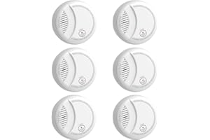 Hapippofa Smoke Detector, 10-Year Battery Smoke Alarm with Silence Button, Easy Installation & Test, Battery-Operated Smoke Detector for Home, Kitchen, Bedroom & RV 6PCS