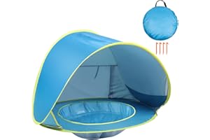 KAPEAZO Baby Beach Tent Pop Up Beach Tent Baby Tent for Beach, Portable Shade Pool UV Protection Sun Shelter for Infant