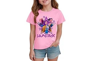 Kpop Demon T Shirts for Girls Crewneck Cute Cartoon Comics Graphic Tshirt Funny Tee Kids Pink Tops Short Sleeve Shirts