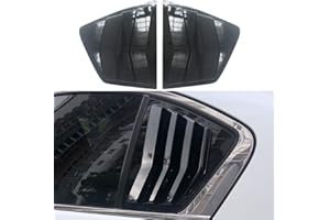 XITER 2pcs ABS Racing Style Rear Side Window Louvers Air Vent Scoop Cover for Honda Accord 9th Gen 2013 2014 2015 2016 2017 Sedan 4-Door(Black)