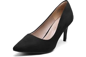 DREAM PAIRS Women's High Stiletto Heels Sexy Closed Pointed Toe Dress Pumps Shoes for Wedding Work Office Business, 3 Inches, KUCCI, Size 6, Black Suede