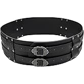 Joukavor Viking Belt Wide Leather Armor Belt Medieval Belt for Men Women LARP