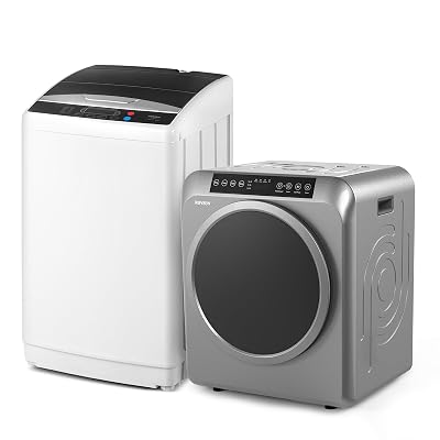 ROVSUN 3.5CuFt Portable Clothes Dryer and 25LBS Full-Automatic Washing Machine Set, Compact Laundry Washer and Dryer Combo Set with Stainless Steel Inner Tub for Apartment, Home