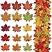 Supla 375 Pcs 2 Sizes 9 Colors Silk Artificial Autumn Maple Leaves Fake Fall Leaves Bulk Fall Foliage for Thanksgiving Table Decorations Fall Wedding Party Birthday Baby Shower