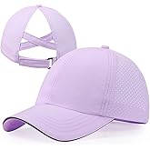 Girls Criss Cross Ponytail Hat Reflective Baseball Cap Kids Lightweight Quick Drying Outdoor Mesh Sports Hat Age 7-12