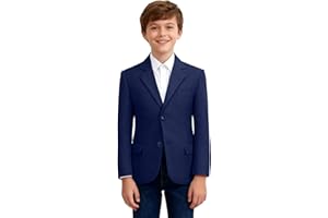 SZZMMER Blazer for Boys Formal Suit Jackets 2 Buttons Boy Sport Coat with Notch Lapel Kids Blazer for Boys Uniform Jacket for School