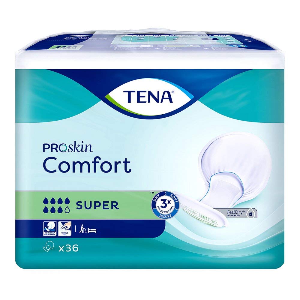 TENA Comfort Super Pads - Pack of 36, White