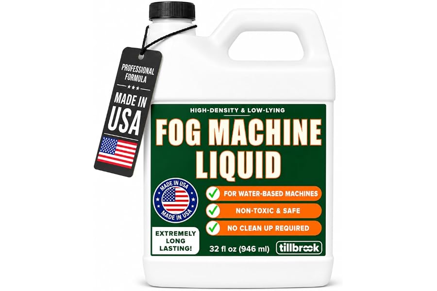 Fog Machine Liquid, 32 oz, High-Density, Long-Lasting, Water-Based Formula | Universal Ready-to-Use Fog Juice Solution for Spooky Halloween Parties, Haunted Houses, & Concerts - Made in USA
