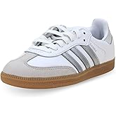 adidas Samba OG Womens Sneaker (White Metallic Silver Gum, 7)