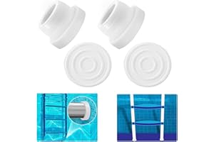CAVLA Pool Ladder Bumpers, 4pack White Rubber Caps for 1.9 Inch Standard Pool Ladder Tubing