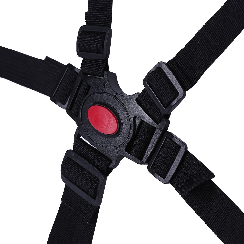 5 Point Harness Baby Chair Stroller Adjustable Kids Child Pram Strap for Children High Chair Pushchair Booster Replacement Black