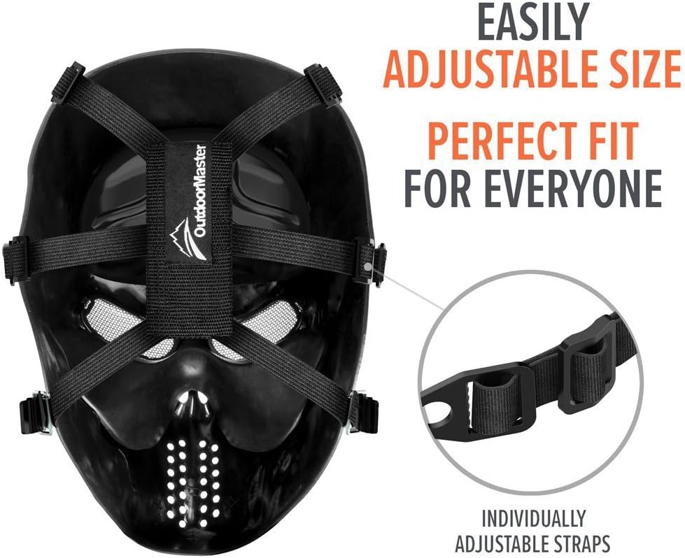 OutdoorMaster Airsoft Mask - Full Face Mask with Mesh Eye Protection (Black) : Sports & Outdoors