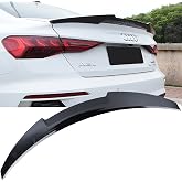 MUCO Trunk Lid Rear Spoiler for 14-20 A-UDI A3 8V | Gloss Black Spoiler for 14-20 A-UDI A3 Base/Sline S3 Seda -JDM Akasaka Style Trunk Spoiler Wing V Style