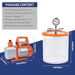 BACOENG 3 Gallon Vacuum Chamber with 4 CFM Vacuum