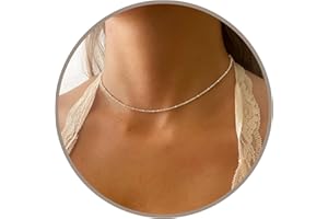 Annika Bella Sterling Silver Satellite Chain Choker Necklace, Length 13-16 Inches, 925 Layered Chokers for Women and Teens, W