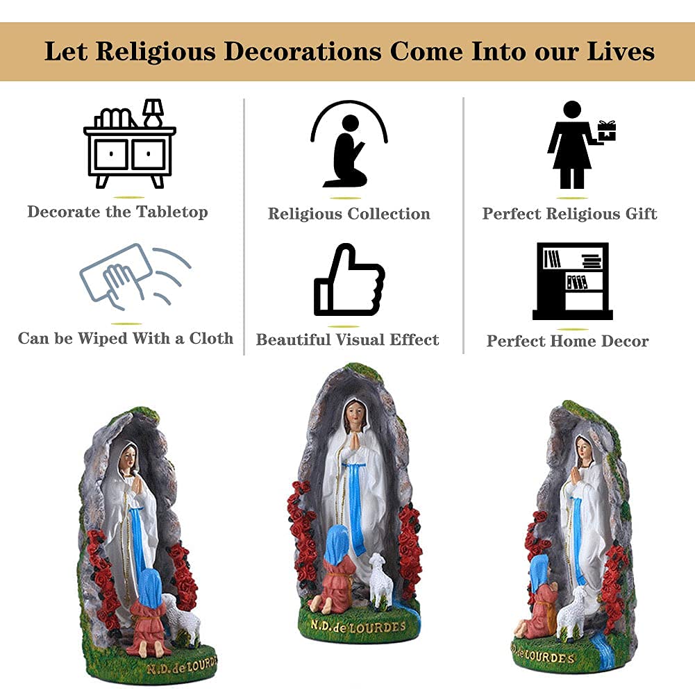 Mua Our Lady of Lourdes Statue - 8" Resin Figurine - Saint Bernadette ...