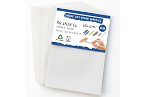 Art Kraft Paper, 160gsm 50 Sheets Mixed Media Paper, A4 Size Sketch Drawing Paper for Painting, memos, Graffiti and Artist Sk