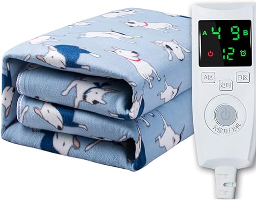 Amazon 電気毛布デュアルコントロール 完全装備の加熱マットレスカバー家庭用厚め電気毛布 自動安全シャットオフ180 150cmブルー 並行輸入品 ブランケット 毛布 オンライン通販