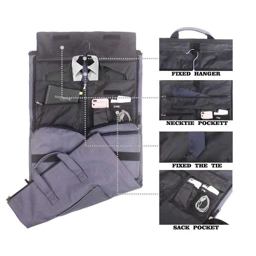 2 in 1 Carry-on Suit Garment Bag Business Trip Travel Weekend Duffle Bag Convertible Foldable