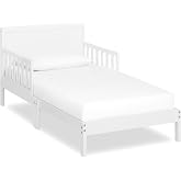Dream On Me Brookside 3-in-1 Toddler Bed, GREENGUARD Gold, White | Low to Floor Bed, Solid Wooden Panel Headboard, 2 Safety Guard Rails, 50 Lb Limit, BSA Verified, Phthalate &amp; BPA Free