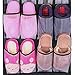 HomeDoor 1 Heavy Duty 24 Hanging Large Mesh Pockets Shoe Organizers with 4 Steel Over The Door Hooks, Black