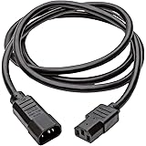 Tripp Lite Heavy-Duty Power Extension Cord 15A, 14AWG (IEC-320-C14 to IEC-320-C13) 6-ft.(P005-006) , Black