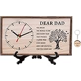BFHEFGSUU Dear Dad Wooden Clock Gift for Papa Father Wood Clocks DIY Papa Clock from Daughter Son Father's Day Birthday Xmas to My Dad Gifts (Style 16)