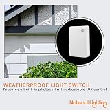 National Lighting IP44 Dusk To Dawn Photocell Sensor Light Switch White view 5