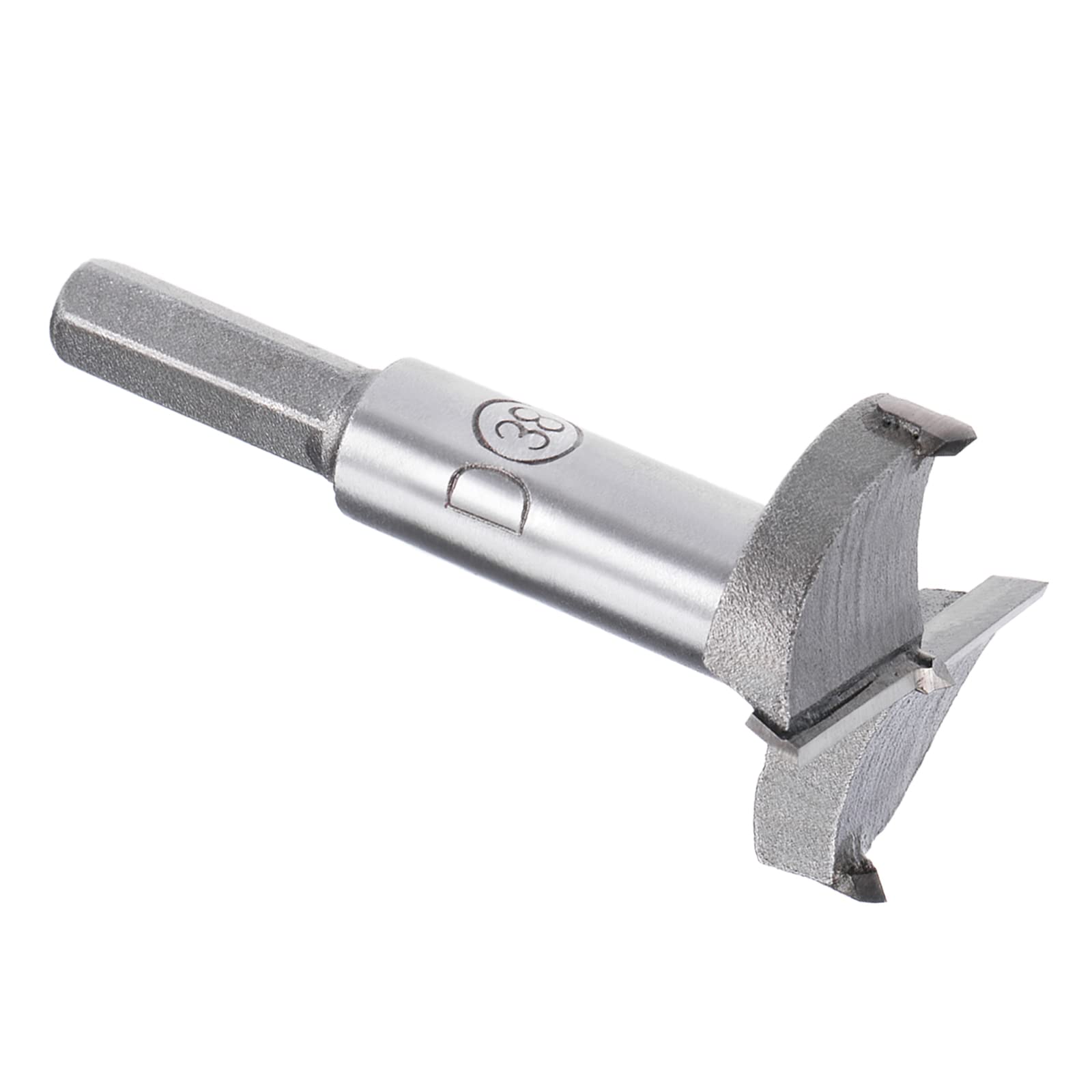 Kozelo Forstner Drill Bit - [38mm] Tungsten Carbide Auger Opener for Wood Furniture Hinge Woodworking Use, Round Shank, Gray