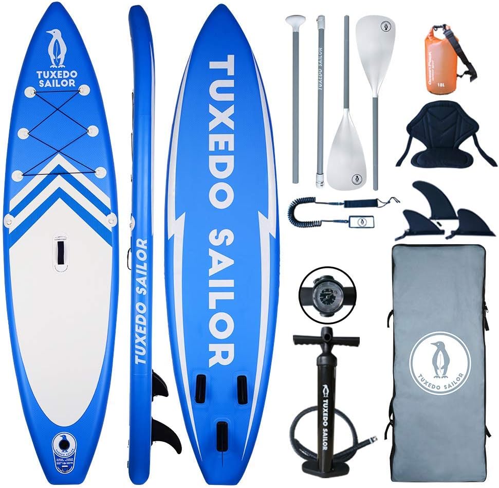 Inflatable 11'×32"×6" SUP with Kayak Conversion Kits Everything Included with Stand