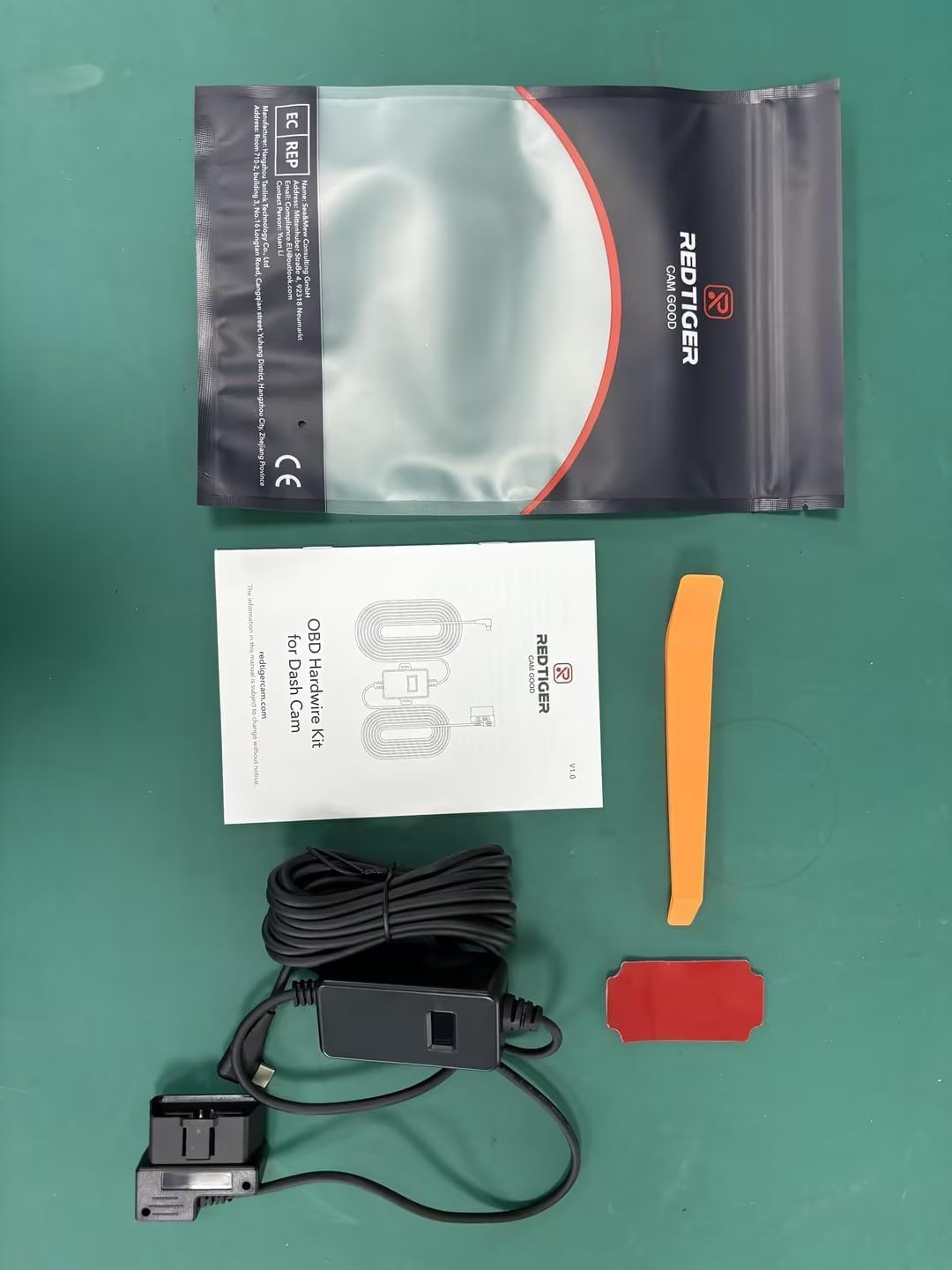 REDTIGER Dash Cam OBD Hardwire Kit Power Cable Type USB C Port,10FT 12V-24V to 5V,for Dash Camera, Low Voltage Protection