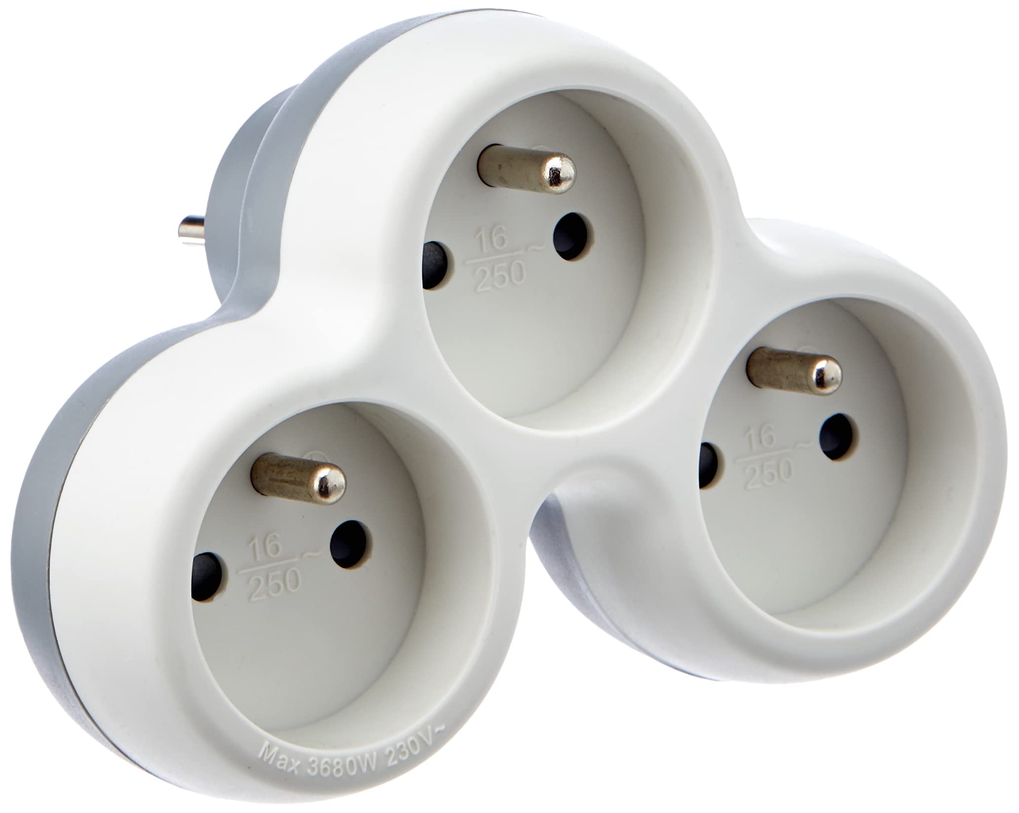 lifedom 190726 Triplite 16A 2P+T Faceplate Grey/White