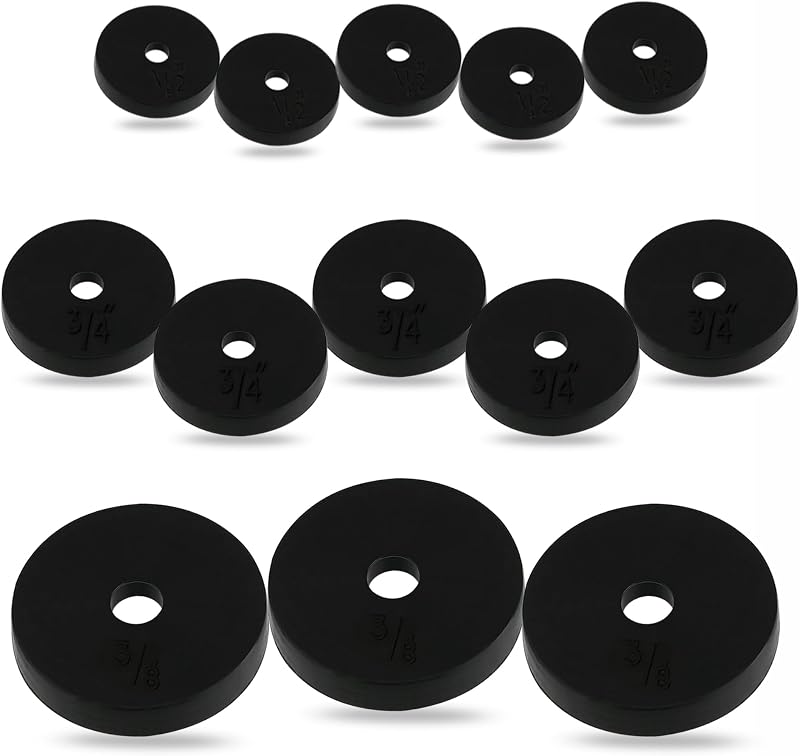 G4GADGET 13 Pack Rubber Tap Washers Assorted Sizes 3/8 1/2 3/4