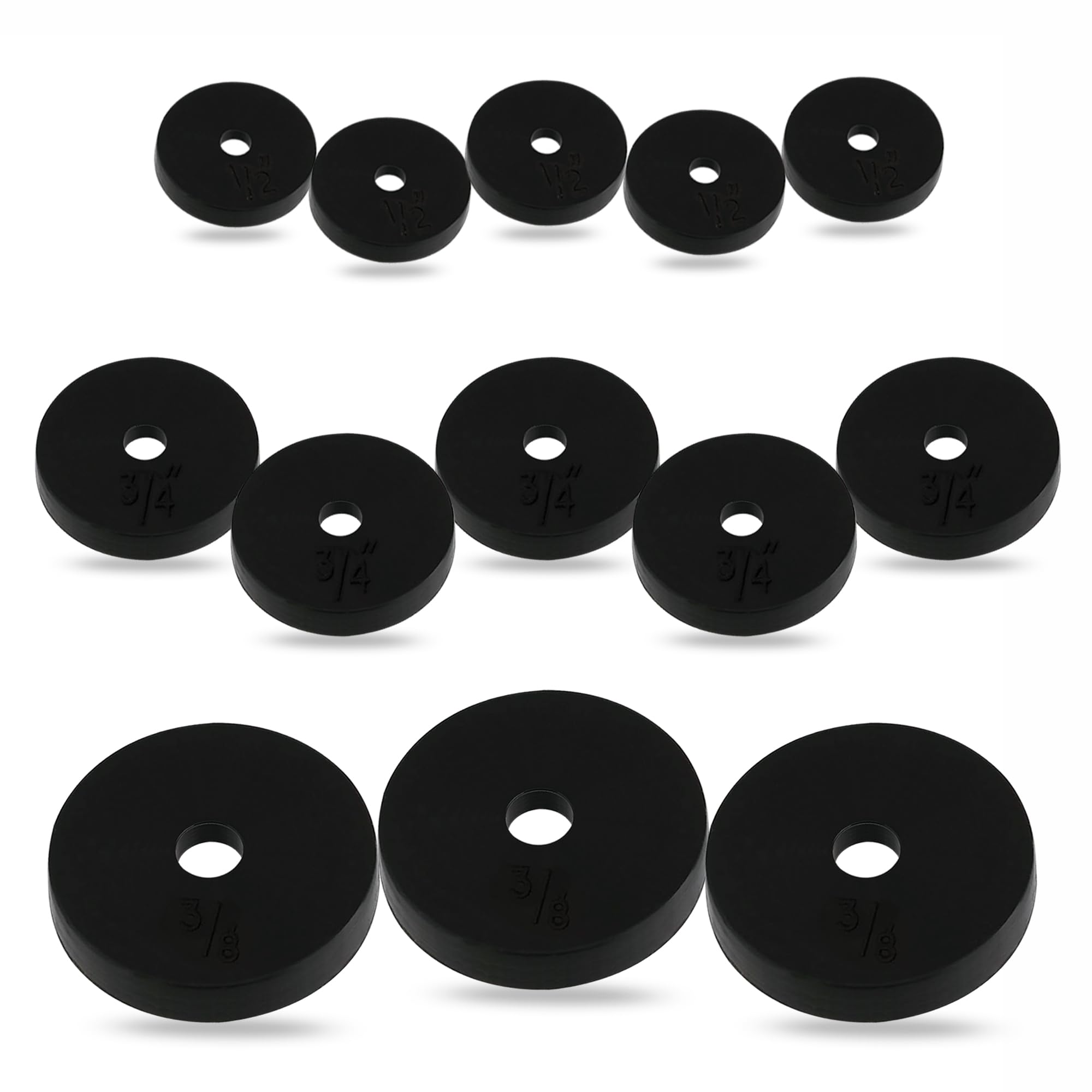 G4GADGET 13 Pack Rubber Tap Washers – Assorted Sizes (3/8", 1/2", 3/4") – Durable Flat Rubber Washers for Bathroom & Kitchen Sink, Faucet, Shower Head, and Plumbing Repairs