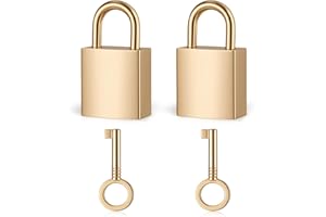 2 PCS Mini Antique Padlock Gold Mini Lock with Key Vintage Bronze Metal Lock Small Luggage Locks for Jewelry Box, Storage Box