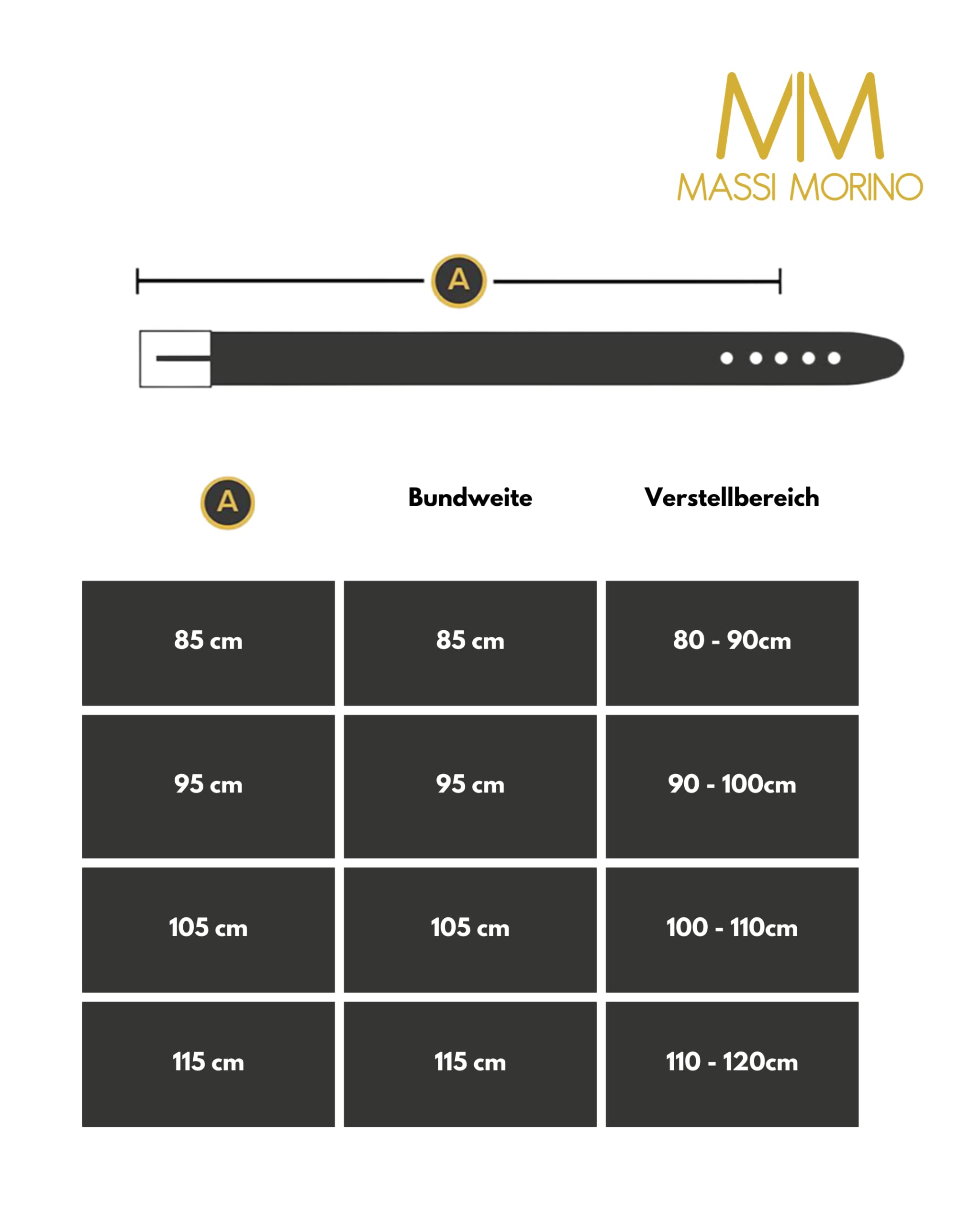 Massi Morino Ledergürtel Herren braun 95cm (3,5 cm breit) Gürtel aus echtem Rindsleder I Vollledergürtel inkl. Beutel 2