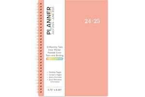 VONDAFE 2024-2025 Planner - Planner 2024-2025 July 2024 - June 2025, 2024-2025 Planner Weekly and Monthly with Tabs, 2024-2025 Calendar with Flexible Cover, A5 Thick Paper, Twin-Wire Binding - Rose Golden