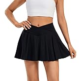 Blaosn Womens Mini Tennis Skirt Athletic Workout Golf Short Flowy Crossover Pleated Skirts with Pocket Cute Clothes Summer